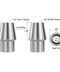 1/2 Heim Joint Rod End Kit with Right and Left Hand Threads, showing dimensions, threads, and tube adapters in chromoly material.