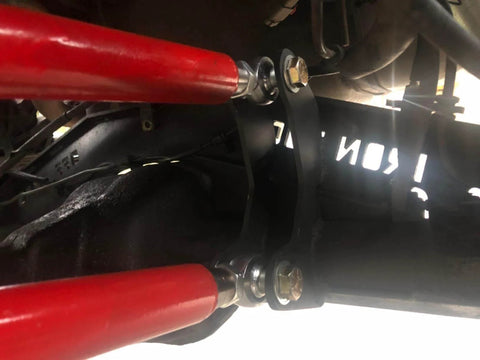 2 pair 1.25 inch Heim Joint Rod End Kit installed in suspension system, showcasing chromoly rod ends with right and left hand thread.