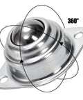 Close-up of 20 Pack 1 Inch Roller Ball Transfer Bearings Carbon Steel Swivel Casters Two Hole Screw Mounted Units for conveyors.