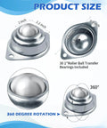 32 Pcs Surface Roller Ball Transfer Bearings 1 Inch Carbon Steel Units for Conveyors Roller Stands Furniture Workbenches