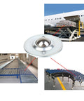 1 Inch Rolling Ball Transfers 16 Pcs Carbon Steel Two Hole Flange Mounted Units for Conveyors Furniture Wheelchairs 400 lb Load
