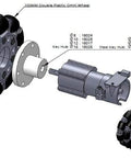 Exploded view of DAAFGEREPV Double Omnidirectional Wheel, 4 Inch 100mm, Competition Wheel, 14041 with assembly parts