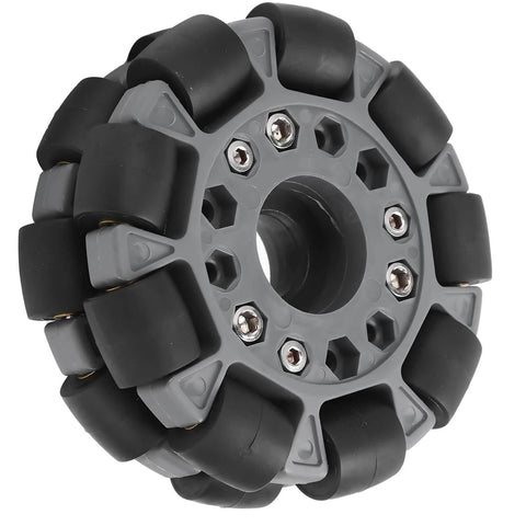 Omni Wheel for Robot 100mm 360 Degree Omnidirectional Plastic Wheel, 20KG Load Capacity with Rubber Rollers and Brass Bearings