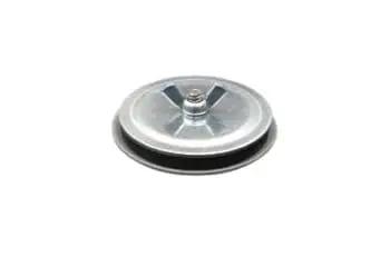 Tough As Nails Four Inch Conduit Hole Seal With Rubber Gasket And Steel Wing Nut Cover For Electrical Enclosures, metal disc view.