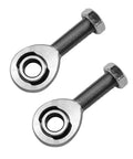 1/2-20 Heim Joint Rod End Kit with chromoly rod ends and 0.065 jam nuts, front view of heavy duty right and left hand thread components