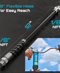 12-inch flexible hose with NPT thread from Grease Gun Accessory Kit, Includes Quick-Release Coupler, 90 Degree Grease Gun Coupler Adapter, GR04P