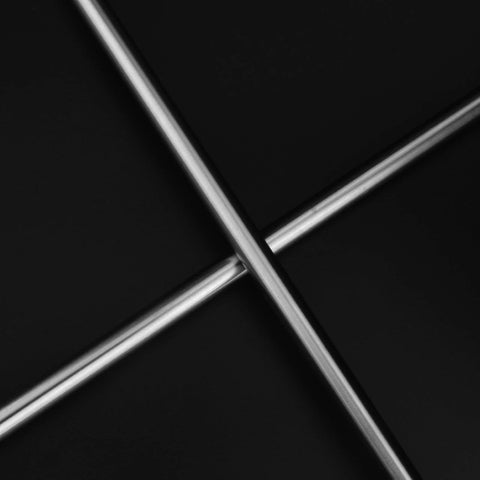 2Pcs 12mm x 350mm Linear Rail Rod Shafts in chrome plated steel, for CNC and 3D printers, crossed on a black background.