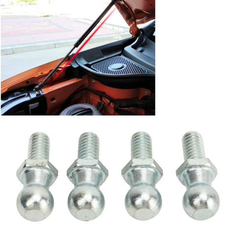 Ball Studs 13mm Ball Screw Set With Solid Metal Construction Zinc Plated for car hood installation, close-up view of studs