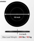Diagram showing 16 Inch Lazy Susan Turntable Heavy Duty Rotating Swivel Stand with Steel Ball Bearings Flat Base, 200 lbs load capacity