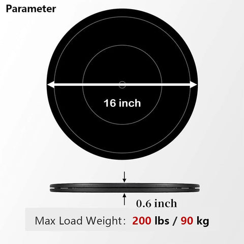 Diagram showing 16 Inch Lazy Susan Turntable Heavy Duty Rotating Swivel Stand with Steel Ball Bearings Flat Base, 200 lbs load capacity