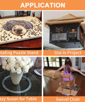 16 Inch Lazy Susan Hardware Heavy Duty Metal Rotating Turntable Bearing Ring Black Base Only for Puzzle Boards and Dining Tables