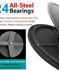 Close-up of 24 all-steel bearings on 16 Inch Lazy Susan Turntable Heavy Duty Rotating Swivel Stand with Steel Ball Bearings Flat Base