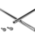 16mm Chrome Plated Linear Rods 400mm Long, 2pcs Solid Linear Motion Shafts with M8 Internal Threaded Ends displayed with mounting bolts