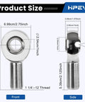 2 Pair 1.25 Heim Joints Rod End Kit with Right and Left Hand Threads, Heat Treated Chromoly Joints with size dimensions