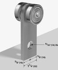 2 Wheel Trolley Assembly Rollers with Dual Bearings for 1-5/8 Inch & Taller Strut Channel, side view with dimensions