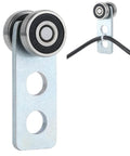 Close-up of 2 Wheel Trolley Assembly Rollers with Bearing System for 1-5/8 Inch Strut Channel, Heavy Duty Q235 Steel Trolley with Set Screw Clearance