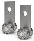 2 Wheel Trolley Assembly Rollers with Dual Bearings for 1-5/8 Inch & Taller Strut Channel, hot rolled carbon steel pair