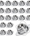 20 Pack 1 Inch Roller Ball Transfer Bearings Carbon Steel Swivel Casters Two Hole Screw Mounted Units for Conveyors