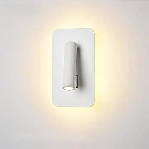Slick Nordic LED Wall Lamp With Free Rotation And Built In Switch, Solid Metal Finish For Bedrooms Or Entryways, Straight Up Versatile Bedside Lighting, Top Notch Dry Location Rated Indoor Sconce That Elevates Any Room Layout - white wall fixture with a cylindrical light.
