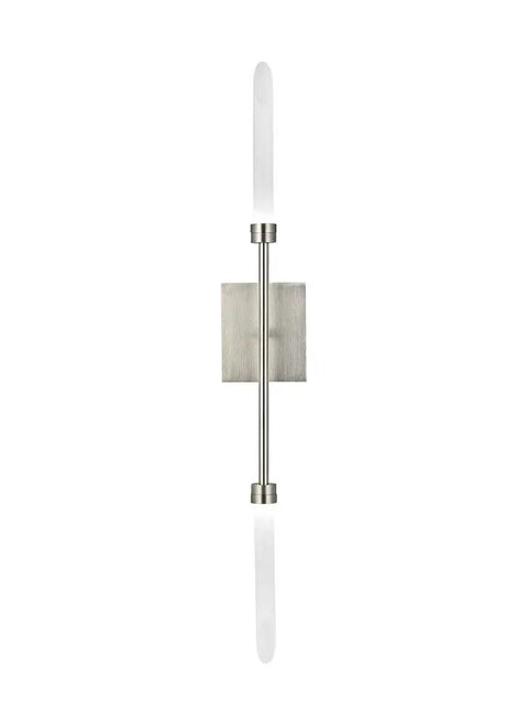 Solid Satin Nickel LED Wall Sconce With Zero Drama Setup And Chill 2700K Vibe Light For Easy Horizontal Vertical Flex Mounting In Modern Residential Spaces, front view.