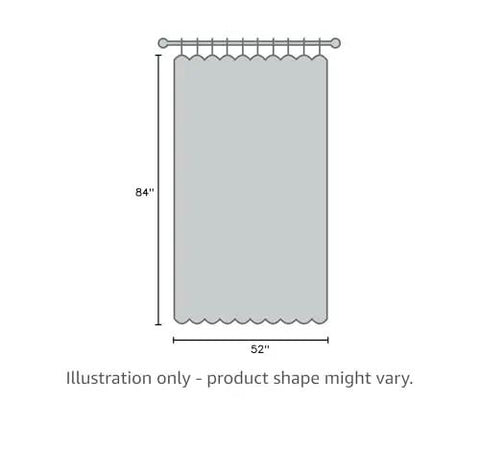 Diagram of Burnt Orange 100 Percent Blackout Window Curtain Panel With Silver Grommets, 52 Inches Wide By 84 Inches Drop