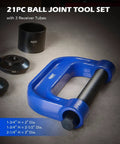 Ball Joint Press Kit, 21-Piece Ball Joint Removal Tool with receiver tubes in blue on a surface