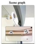 Installed 23mm diameter bearing steel shower door wheels with nylon rollers and stainless steel screws on a sliding door track.