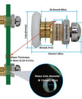 Diagram showing 23mm Shower Door Rollers Replacement Set 4PCS for Bathroom Glass Sliding Doors with dimensions and materials