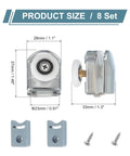 23mm shower door rollers replacement set with single runners wheels and pulleys, silver finish with screws and measurements