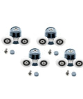 23mm Shower Door Rollers 8PCS Replacement Set with Double Top and Single Bottom Runners for curved bathroom glass doors