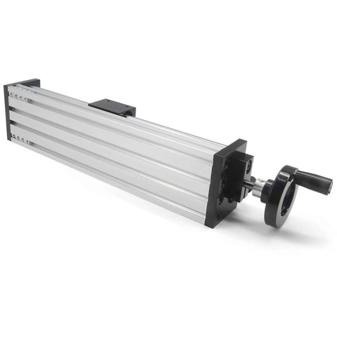 250mm Effective Travel Dual Optical Axis Manual Sliding Table with SFU1605 Ball Screw, Linear Rail Guide and Handwheel