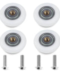 25mm Shower Door Rollers Replacement Set with 304 stainless steel runners, 4-piece set with screws for glass shower doors