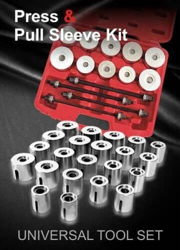 27 Pcs Universal Press & Pull Sleeve Kit Bush Bearing Removal Insertion Tool Set with red case