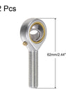 2pcs POSB6 Male Rod End Bearing with 3/8 Inch Bore and 3/8-24 Right Hand Thread, Self Lubricating Heim Joint