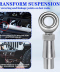 3/8 x 3/8-24 Heim Joint Rod End Kit with RH and LH Threads, Chromoly Joints with Bung and Misalignment Spacers, used in hot rod suspension