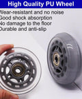 Inline Skate Wheels with Bearings, 3 Inch Roller Blade Wheels 76mm Outdoor and Indoor Clear Wheel for Office Chairs, Luggage, Silver
