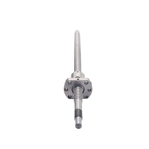 Front view of 300mm SFU1204 Ball Screw with RM1204 Metal Nut, End Machined Precision CNC Part, 12mm Diameter, 4mm Lead