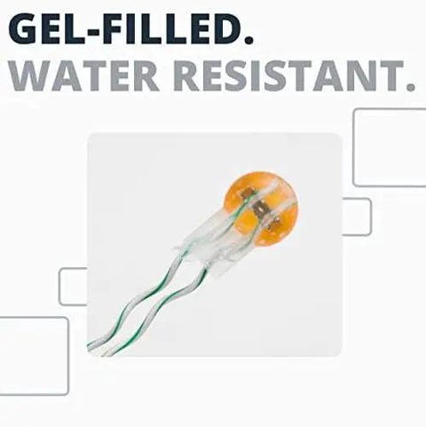 Heavy Duty Presslok Connectors And Splice Terminals 5000 Pack with gel-filled, water-resistant casing and connected wires.