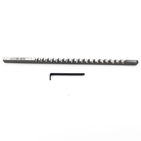 Fast Cut HSS Broaching Tools 3mm Push Type Keyway Broach For CNC Milling Machines shown with hex wrench