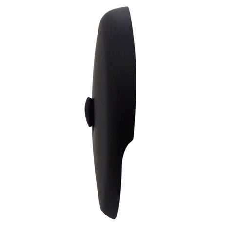 Side view of matte black faceplate from 1-3/8 Inch Fine Thread Twist And Close Bathtub Drain Trim With One Hole Overflow Faceplate.