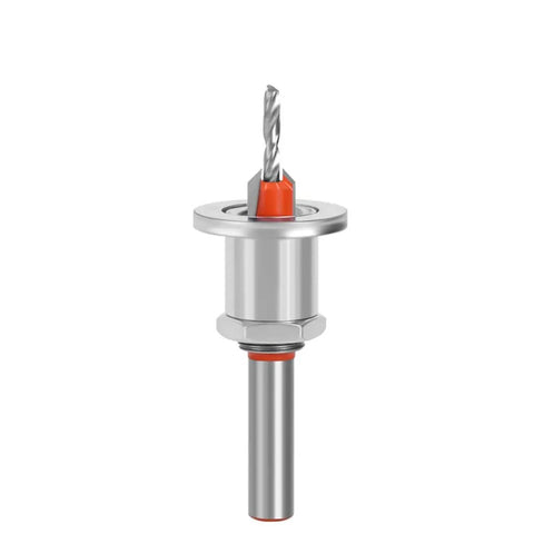 Super Versatile 5Pcs Adjustable Depth Stop Countersink Drill Bits For Super Smooth Board Install Jobs With High Hardness Alloy Steel And Precision Tapered Heads That Rock, showing one drill bit with precision tapered head.