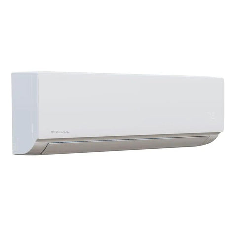 No Sweat Ductless Mini Split Air Conditioning And Heat Pump Cooling System Covering 500 To 1200 Square Feet With Precharged Line Set wall-mounted indoor unit.