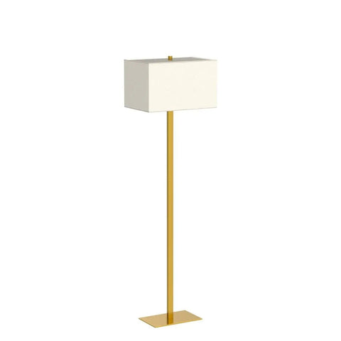 Stella Brass Floor Lamp With Modern Mid Century Vibe For Living Rooms And Offices, Tall Led Reading And Work Lamp With Hefty Base