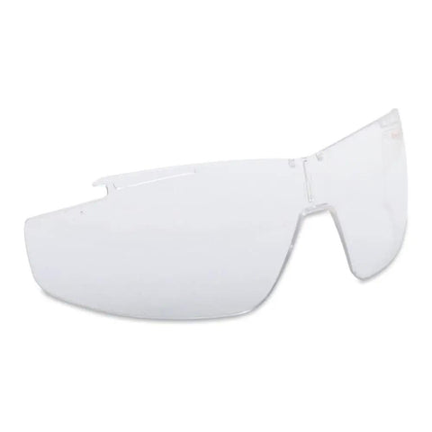 Badass Safety Replacement Glasses Wide Dark Blue Frame Smoke Lens Adjustable Nose Bridge Antifog Ventilated Shield Heavy Duty Worksite Eye Gear Comfort Fit Tough Pack Fifty clear lens safety glasses side view.