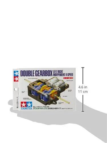 Heavy Duty Double Gearbox Drop In Upgrade For Rc Hobby Cars And Electric Models Featuring Precision Gears For Rock Solid Power Delivery And Built To Last All Day, shown in hand for size reference, Tamiya brand.