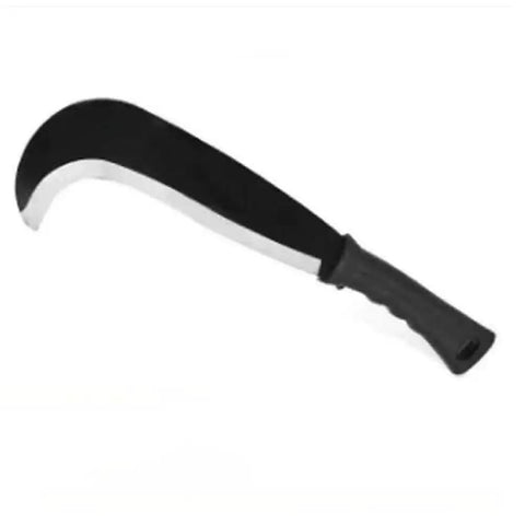 Compact 13.5 Inch Machete Sickle Tool With Curved Blade For Weeding Vine Cutting Pruning And Farm Use, ergonomic grip visible