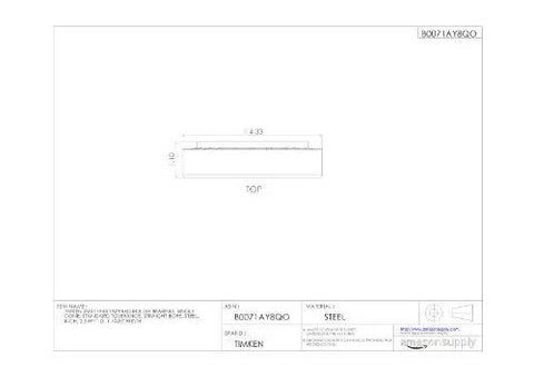 Technical drawing of Single Cone Tapered Roller Bearing With Straight Bore In Steel Inch Size 2.5591 ID By 1.1020 Width.
