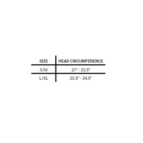 Size chart for Water Rescue Helmet For First Responders Large XL Hi Vis Yellow with head circumference details for S/M and L/XL.