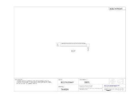 Technical drawing of Heavy Duty Single Cone Tapered Roller Bearing With Straight Bore, Steel Build, Inch Size 4.3125 ID And 0.8440 Width.