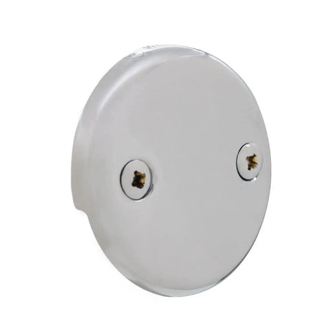 Polished Chrome Tubular Bath Waste And Overflow Assembly two-hole overflow faceplate, ADA approved, product detail view